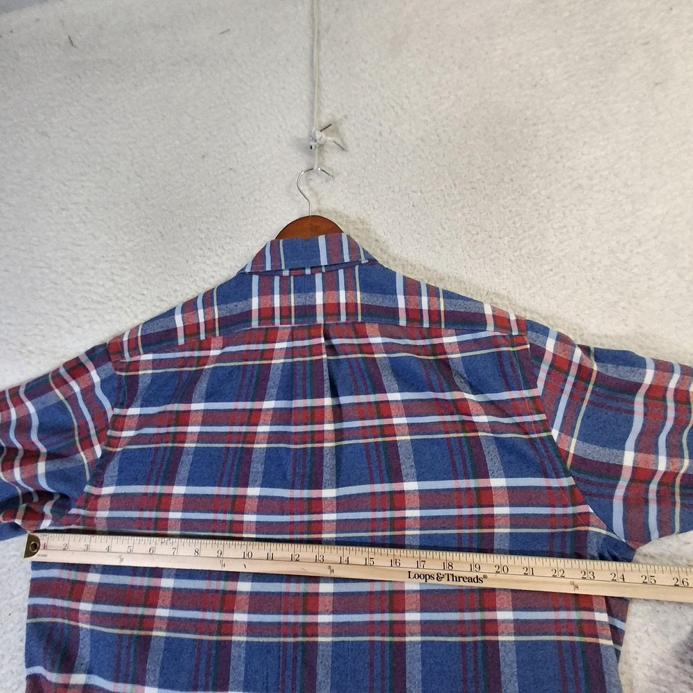 Ralph Lauren Performance Flannel Shirt Mens Large Blue Red Classic Fit Plaid - Picture 6 of 9